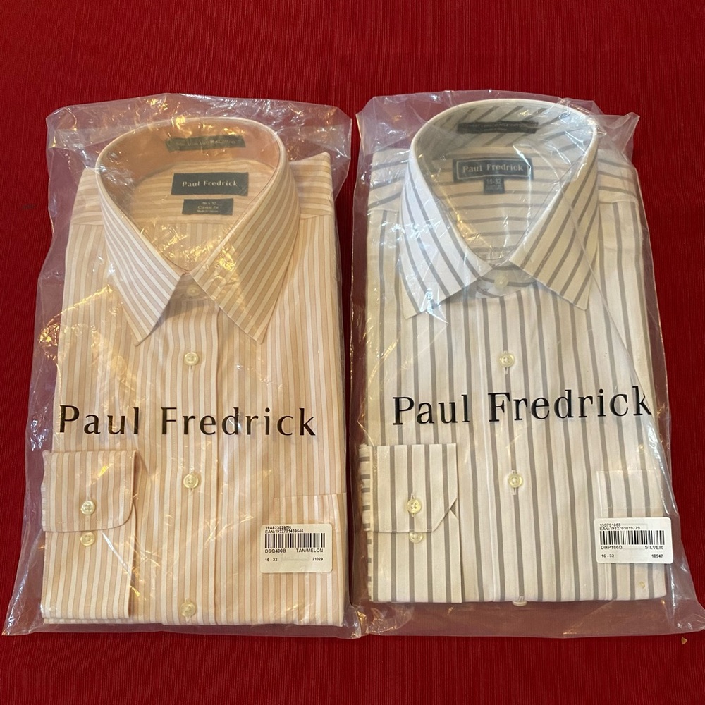 Two Paul Fredrick Men's Dress Shirts (Size 16)
